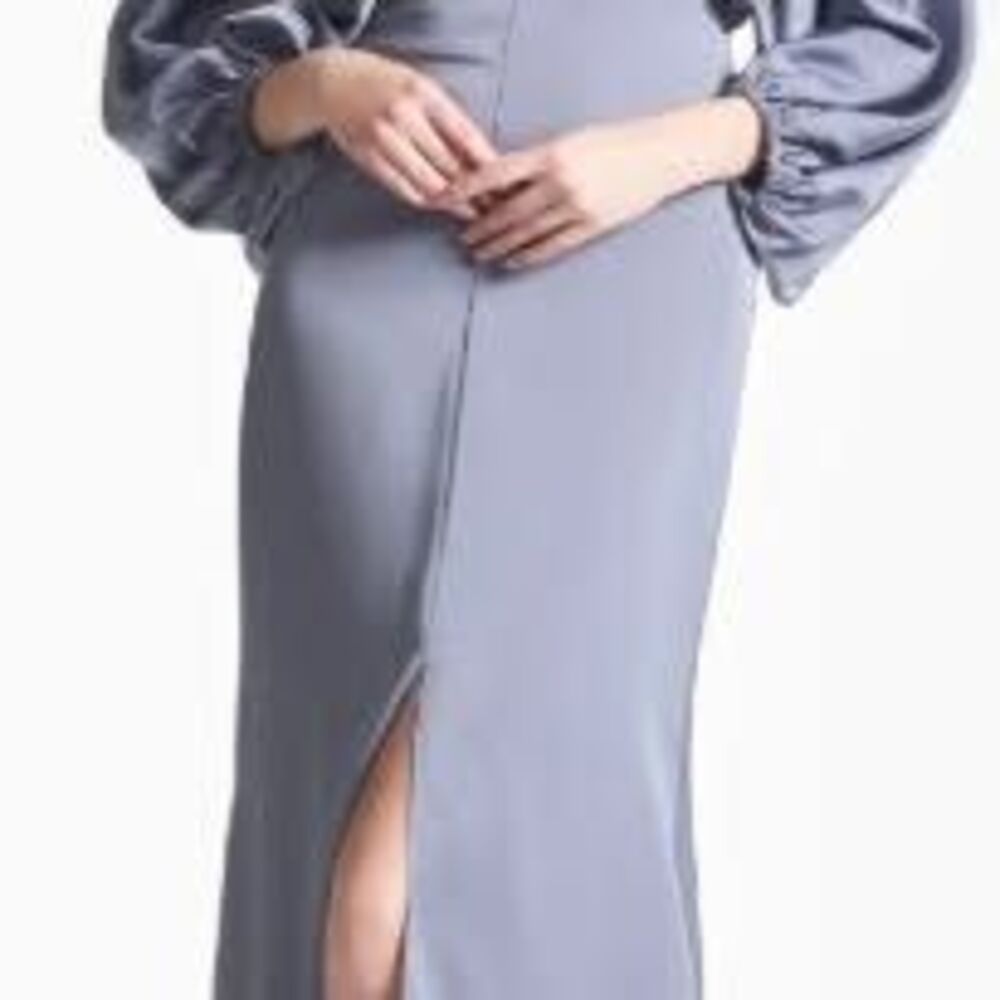 Size 2 - Sachin & Babi Gabby Satin Crepe V Neck Gown